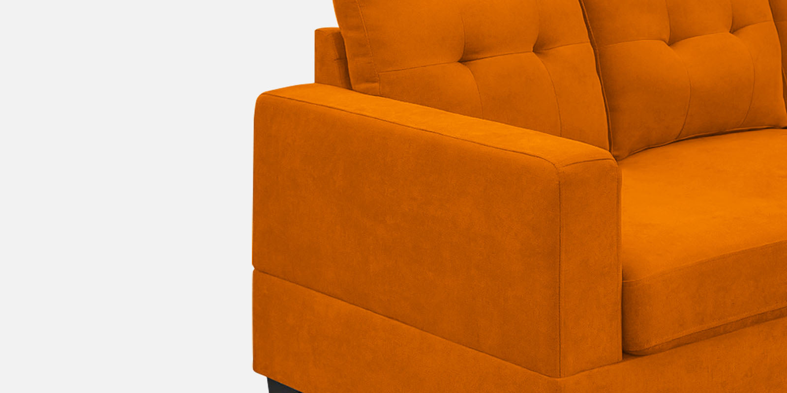 Thomas Fabric LHS Sectional Sofa (2+Lounger) In Vivid Orange Colour - Febonic Living