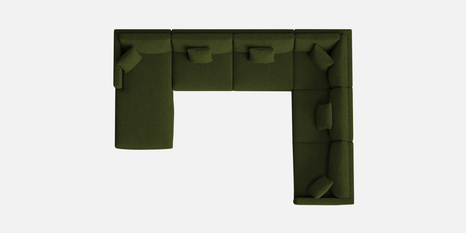 Carlin Fabric RHS 8 Seater Sectional Sofa In Olive Green Colour - Febonic Living
