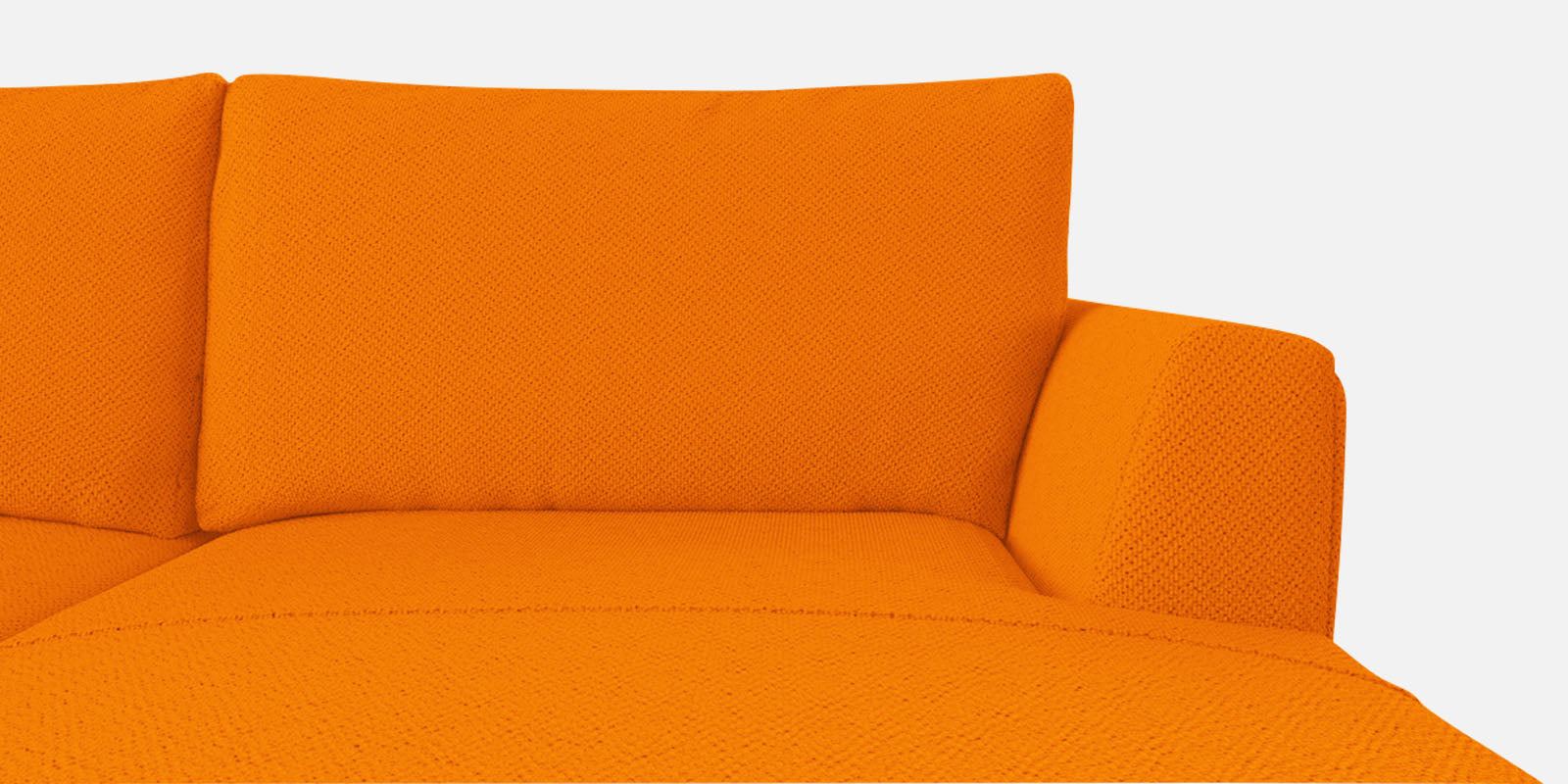 Como Fabric LHS Sectional Sofa (3+Lounger) In Vivid Orange Colour - Febonic Living