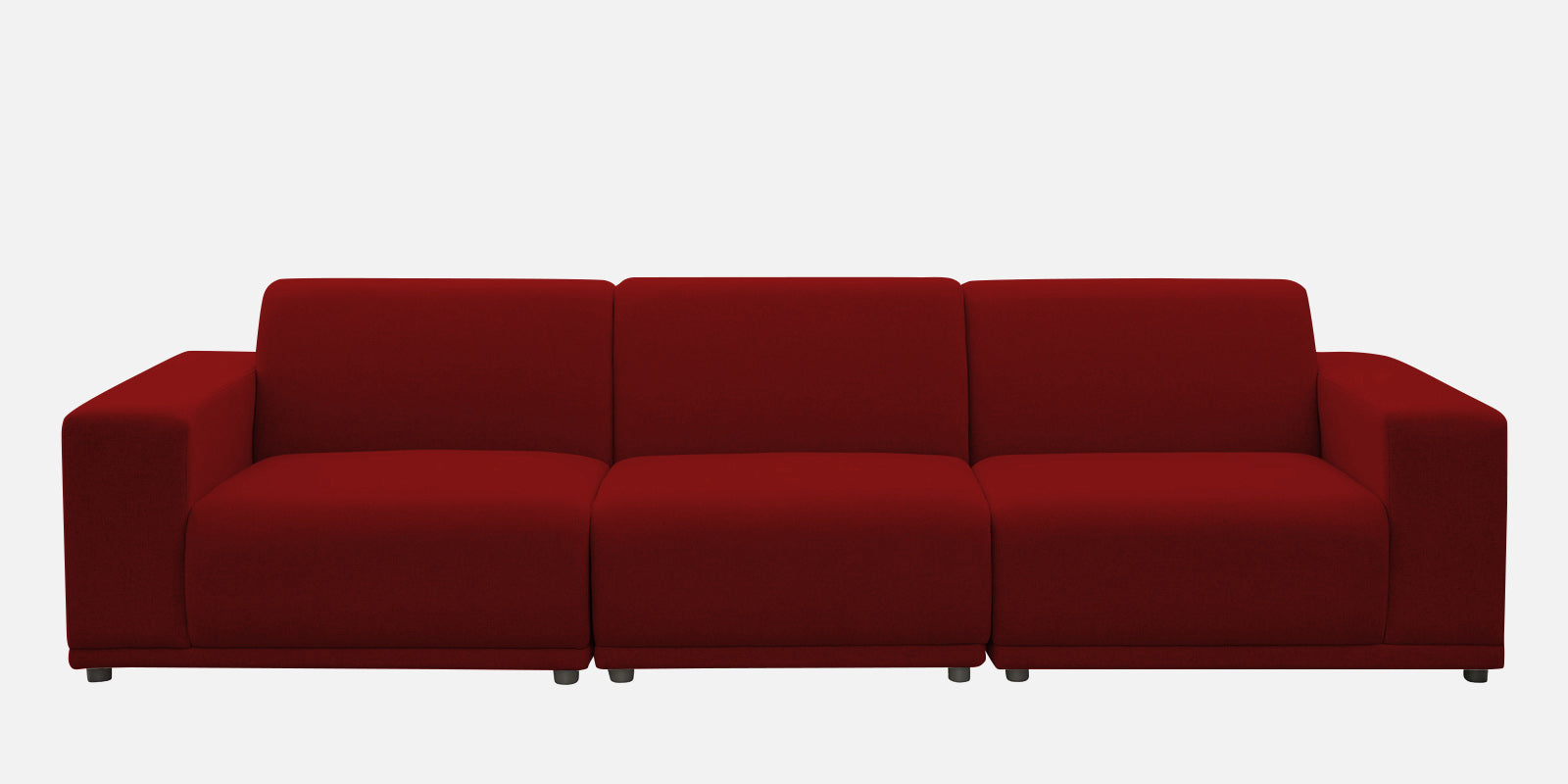 Adam Fabric RHS Sectional Sofa (3+Ottoman Lounger) In Blood Maroon Colour - Febonic Living