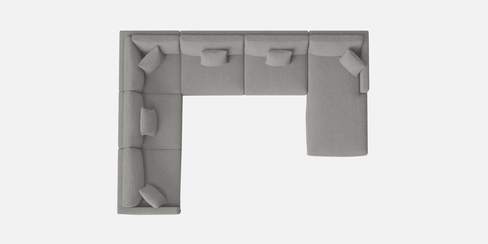 Carlin Fabric LHS 8 Seater Sectional Sofa In Lit Grey Colour - Febonic Living