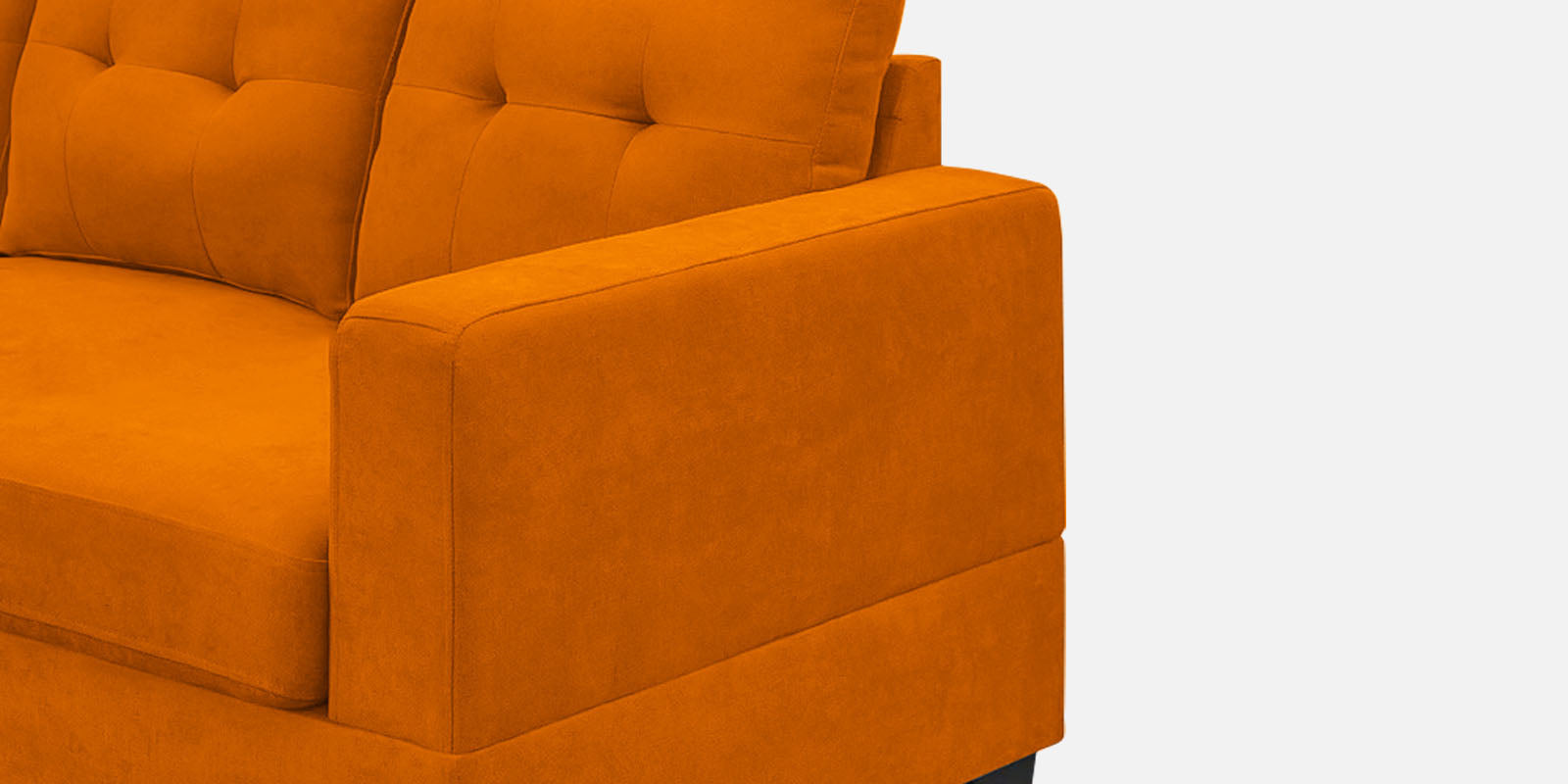 Thomas Fabric RHS Sectional Sofa (2+Lounger) In Vivid Orange Colour - Febonic Living