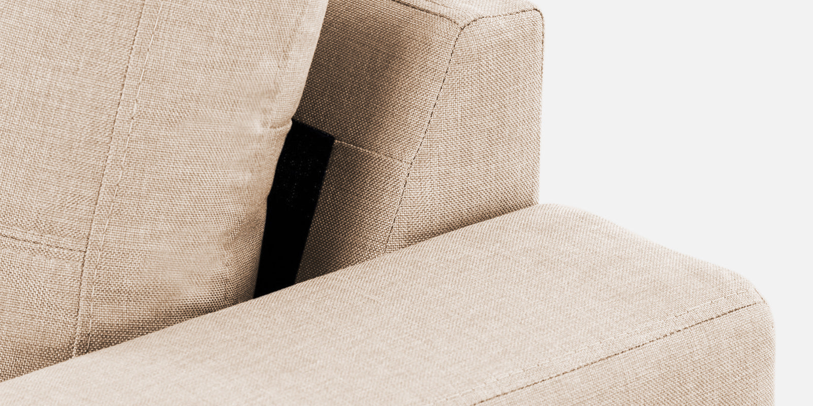 Perry Fabric RHS Sectional Sofa (3+Lounger) In Woom Beige Colour - Febonic Living