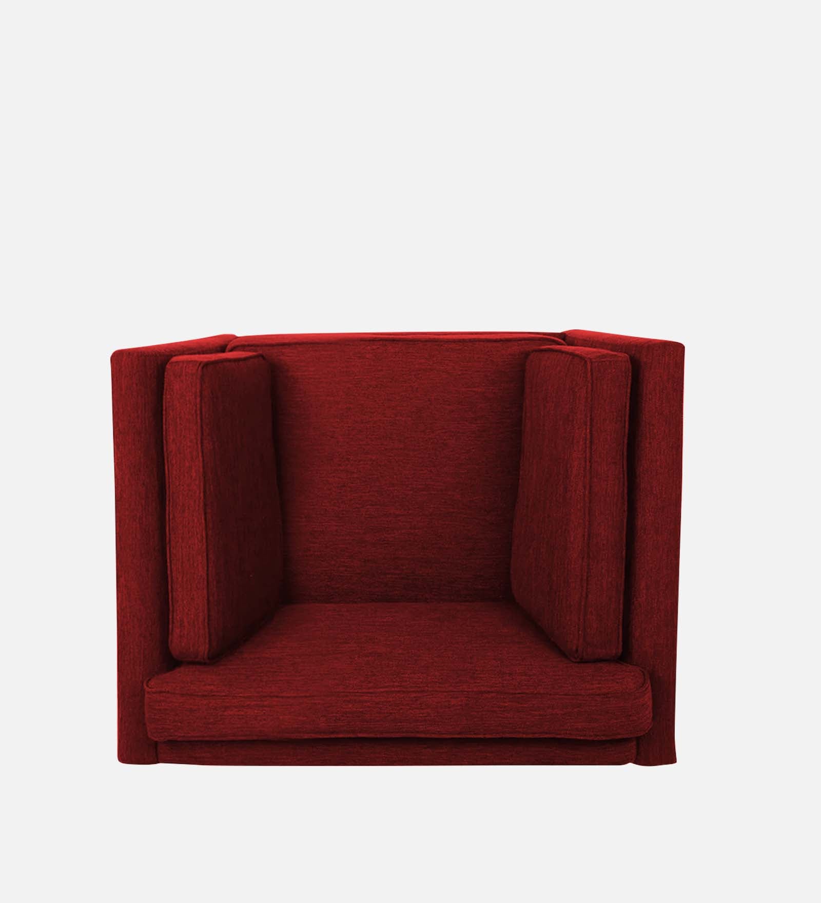 Nigar Fabric 1 Seater Sofa In  Blood Maroon Colour - Febonic Living