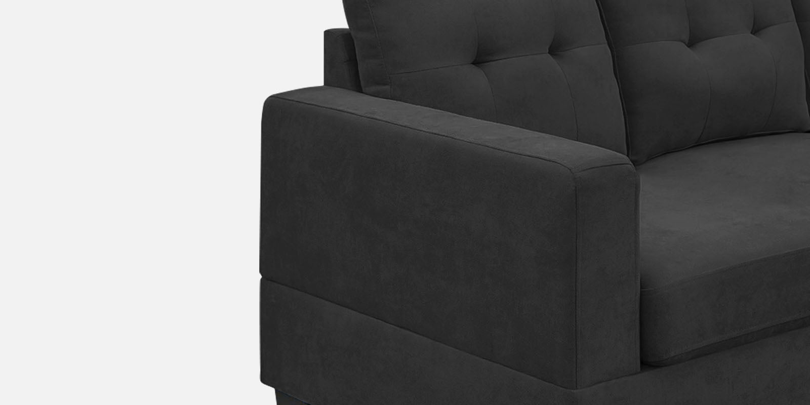 Thomas Fabric LHS Sectional Sofa (2+Lounger) In Charcoal Grey Colour - Febonic Living