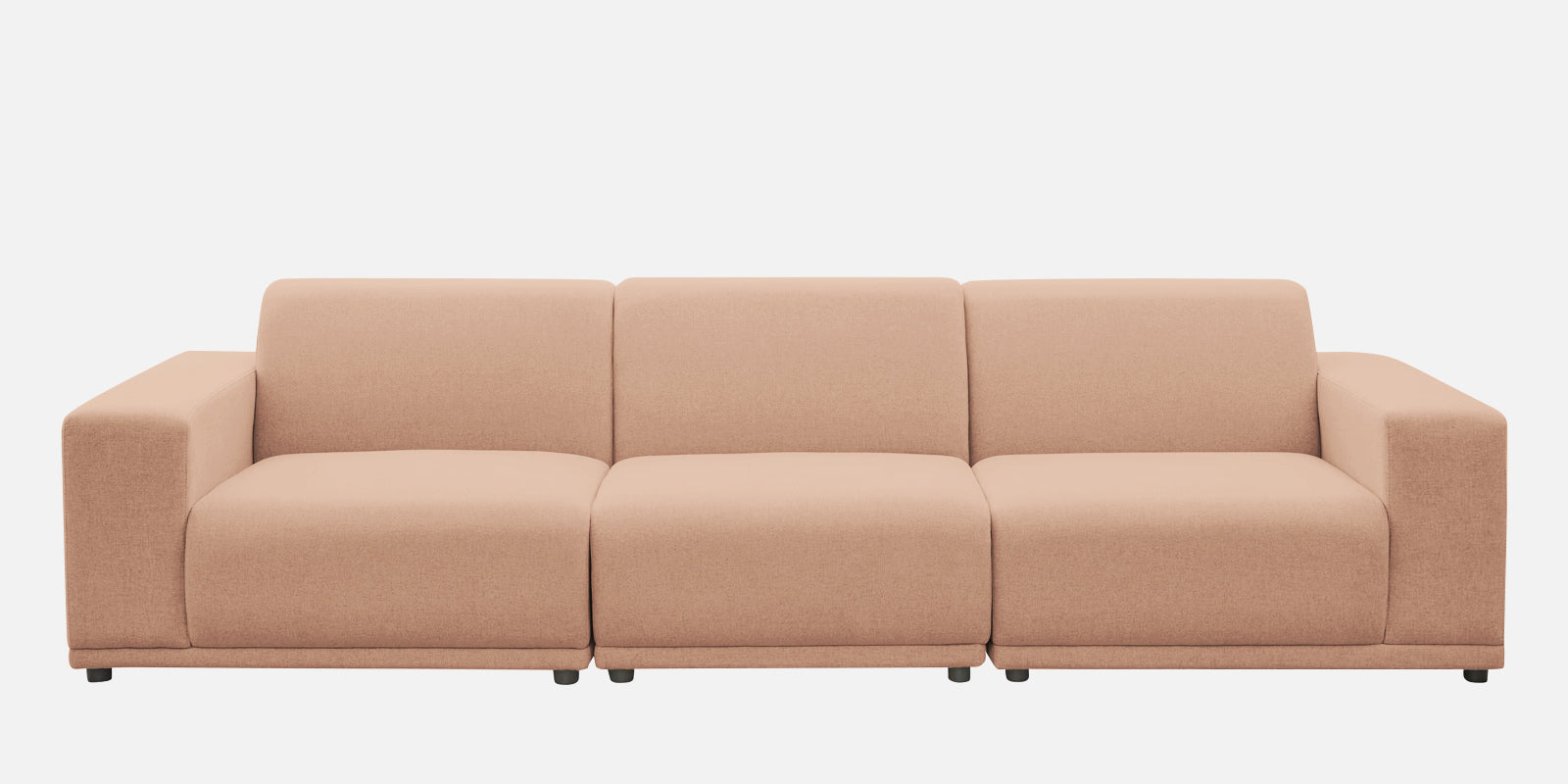 Adam Fabric RHS Sectional Sofa (3+Ottoman Lounger) In Cosmic Beige Colour - Febonic Living