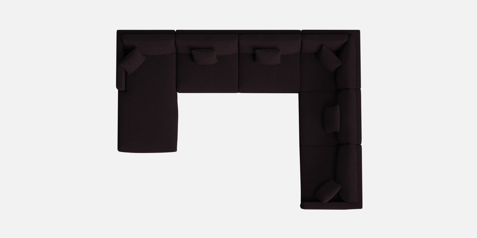 Carlin Fabric RHS 8 Seater Sectional Sofa In Cara Brown Colour - Febonic Living