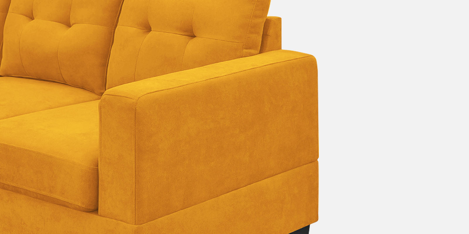 Thomas Fabric RHS Sectional Sofa (3+Lounger) In Bold Yellow Colour - Febonic Living