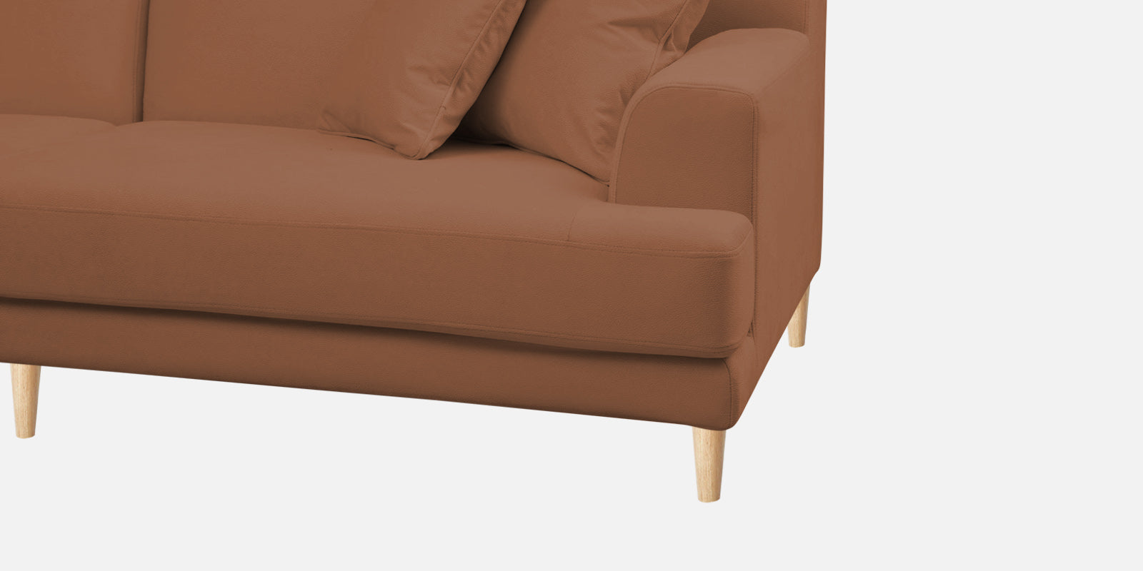 Woody Fabric RHS Sectional Sofa (3+Lounger) In Caramel Beige Colour - Febonic Living