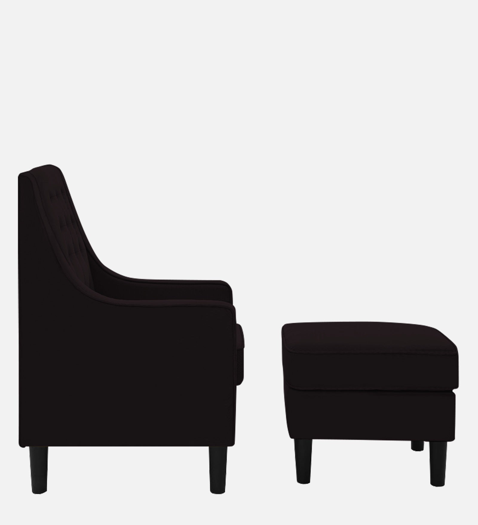 Sona Fabric Barrel Chair + Ottoman in Cara Brown Colour