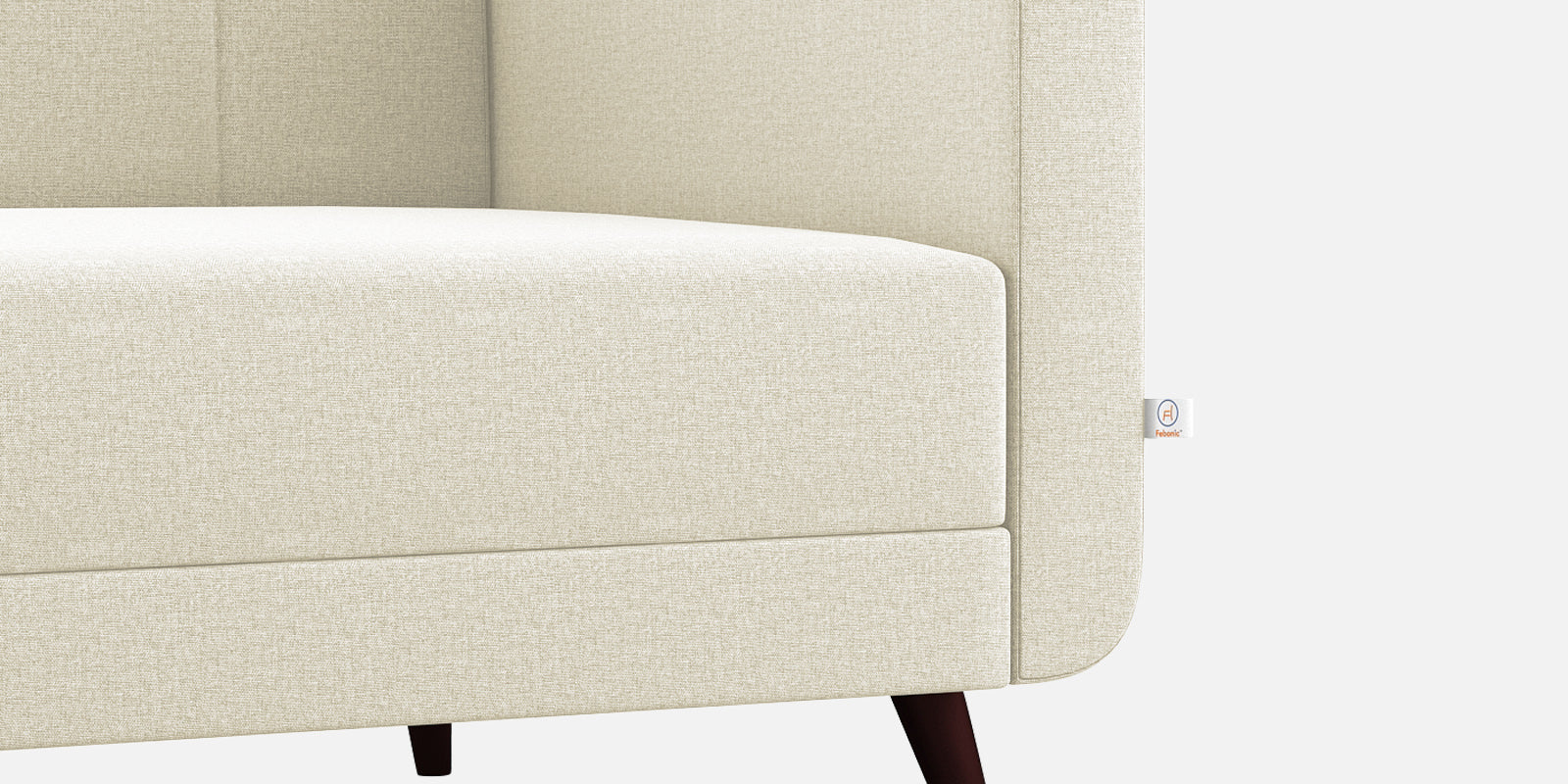 Wiki Velvet 3 Seater Sofa In Warm White Colour - Febonic Living