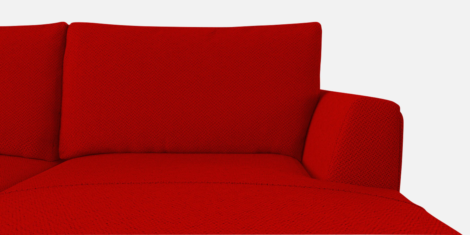 Como Fabric LHS Sectional Sofa (3+Lounger) In Ruby Red Colour - Febonic Living