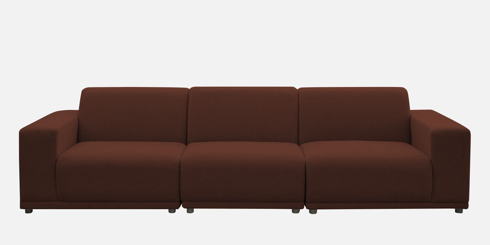 Adam Fabric LHS Sectional Sofa (3+Ottoman Lounger) In Coffee Brown Colour - Febonic Living