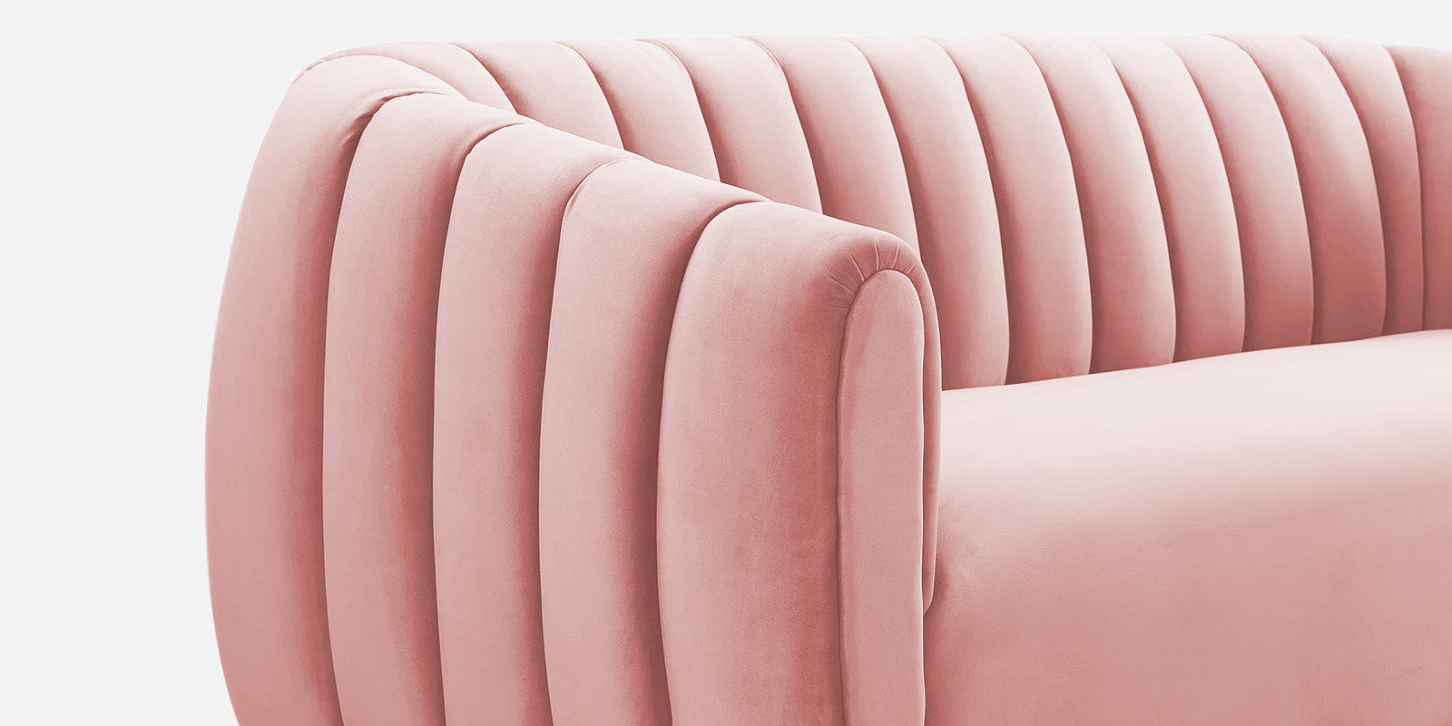 Ferry Velvet 3 Seater Sofa In Millennial Pink Colour - Febonic Living