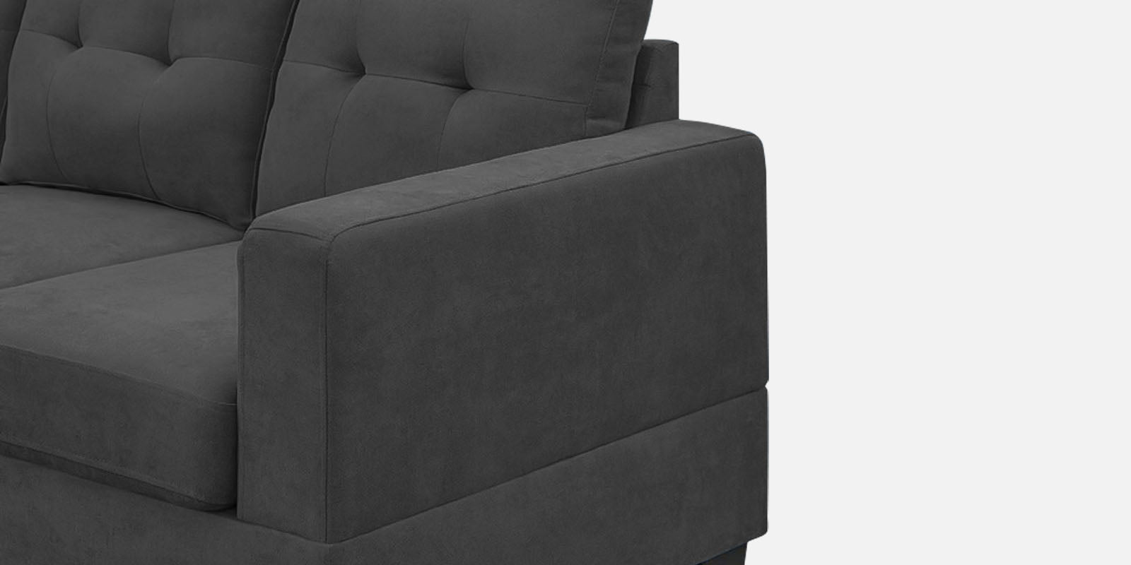 Thomas Fabric RHS Sectional Sofa (3+Lounger) In Charcoal Grey Colour - Febonic Living