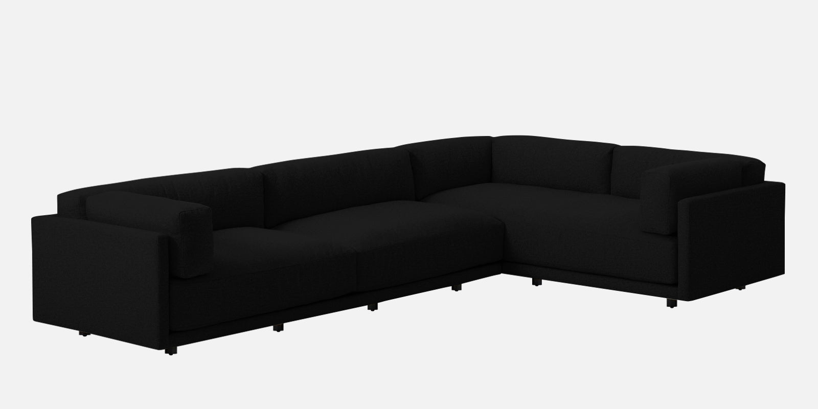 Nixon Fabric 6 Seater LHS Corner Sofa In Zed Black Colour - Febonic Living