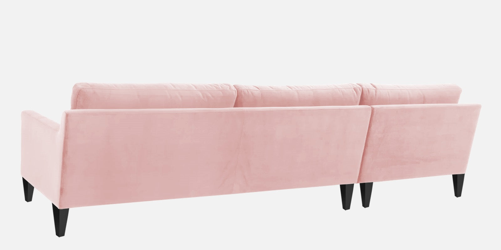 Jones Velvet RHS Sectional Sofa (3+Lounger) In Millennial Pink Colour - Febonic Living