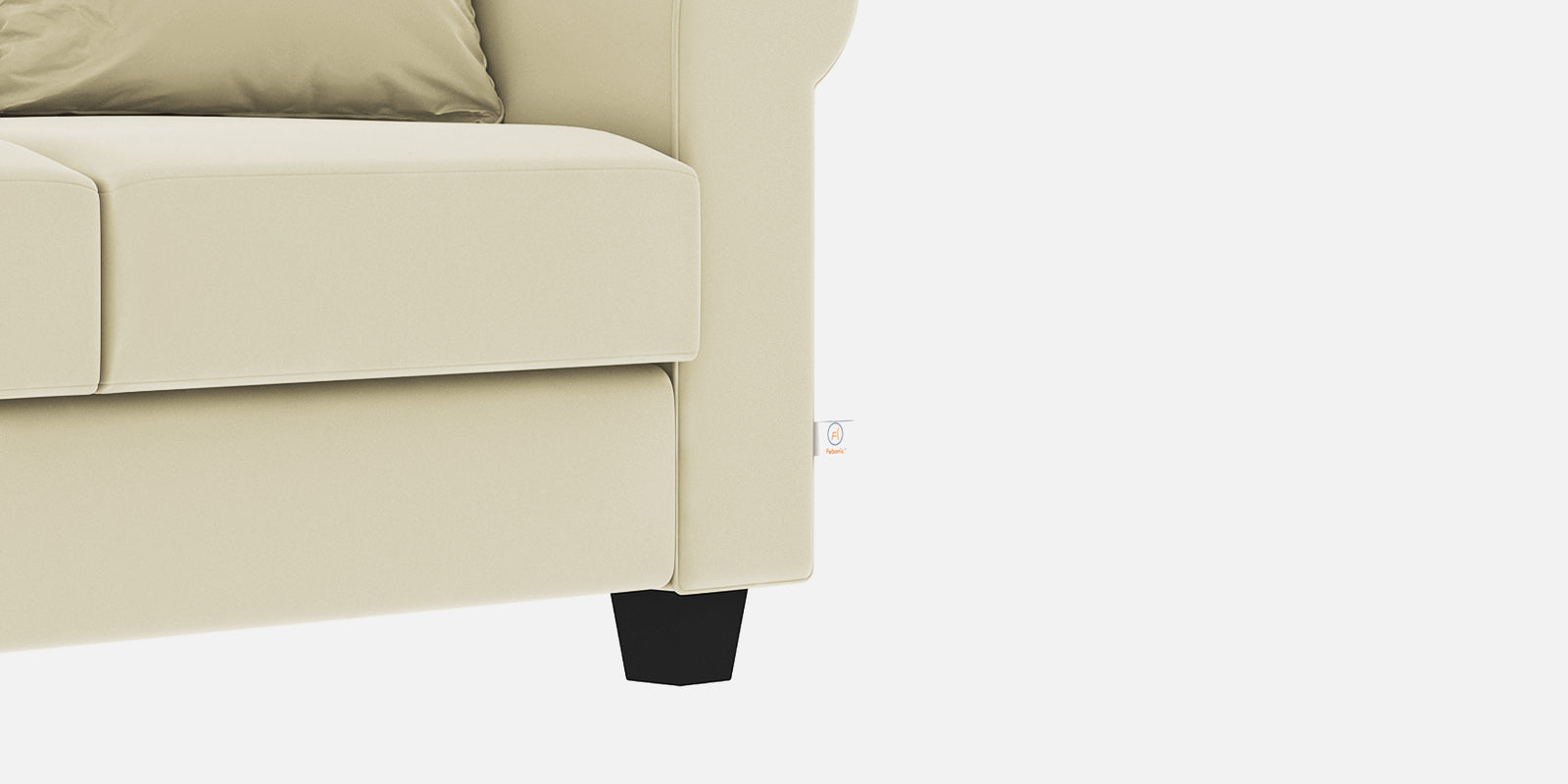Numonk Velvet 3 Seater Sofa In Warm White Colour