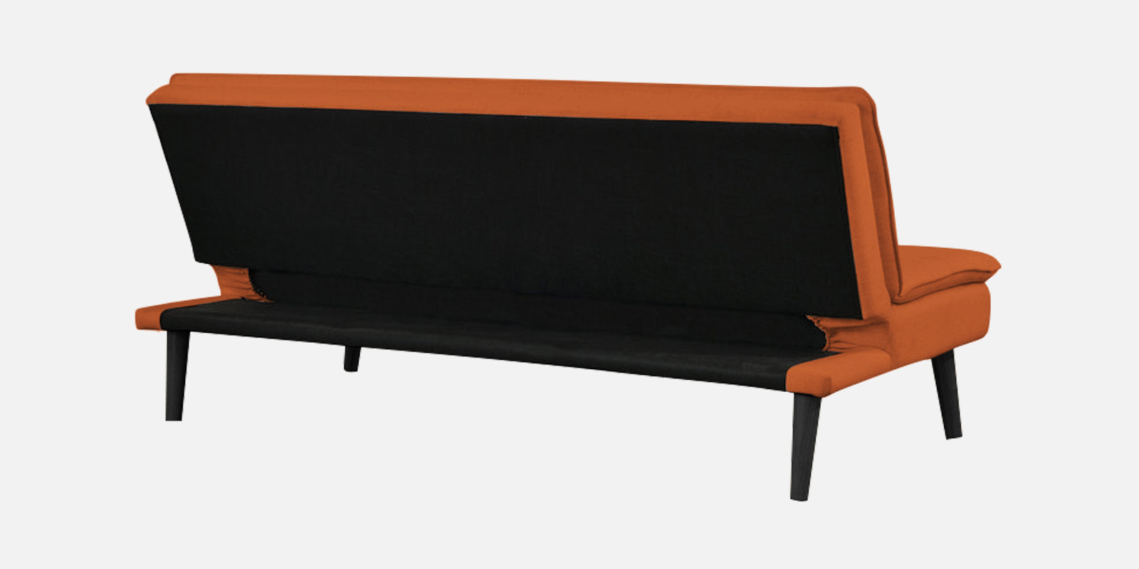 Toner Fabric 3 Seater Convertible Sofa Cum Bed In Vivid Orange Colour - Febonic Living