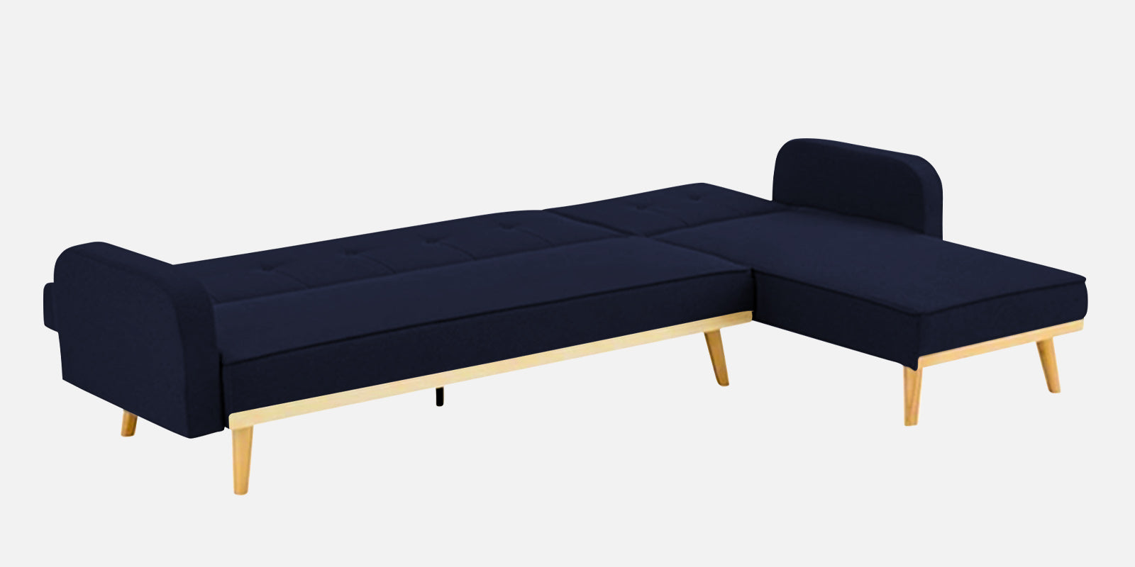 Zuno Fabric RHS Convertible Sofa Cum Bed In Royal Blue Colour - Febonic Living