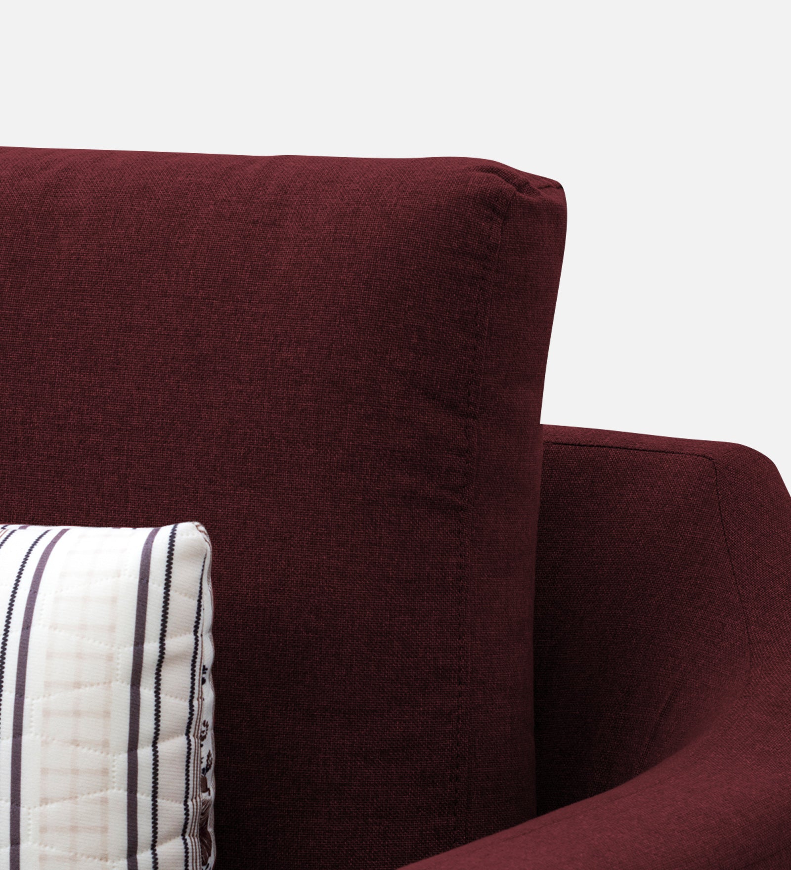 Kevin Fabric 1 Seater Sofa In Blood Maroon Colour - Febonic Living
