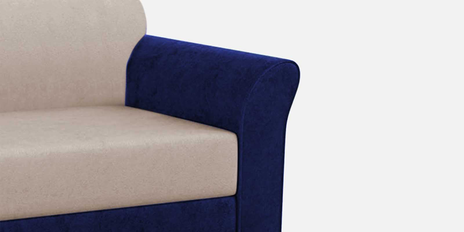 Jordan Velvet 2 Seater Sofa In Imperial Blue And Camel Beige Colour - Febonic Living