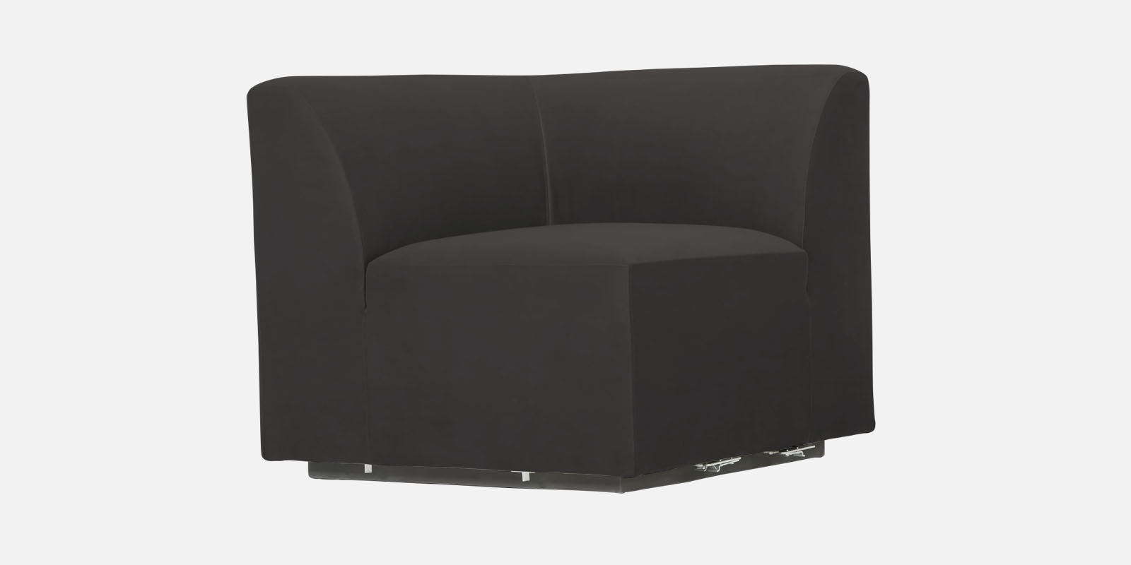 Bufa Velvet RHS Sectional Sofa In Hory Grey Colour With Ottoman - Febonic Living