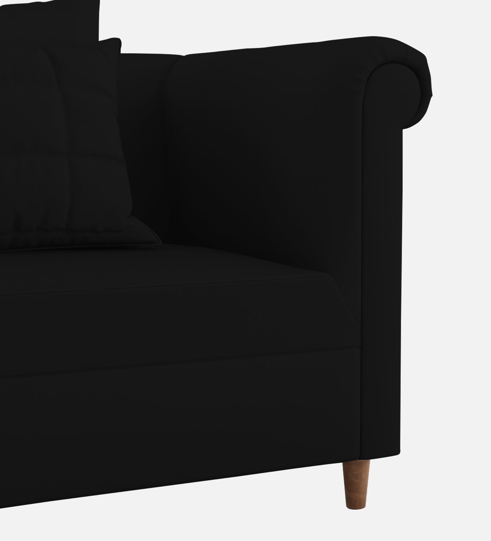 Rubi Velvet 1 Seater Sofa In Adam Black Colour - Febonic Living