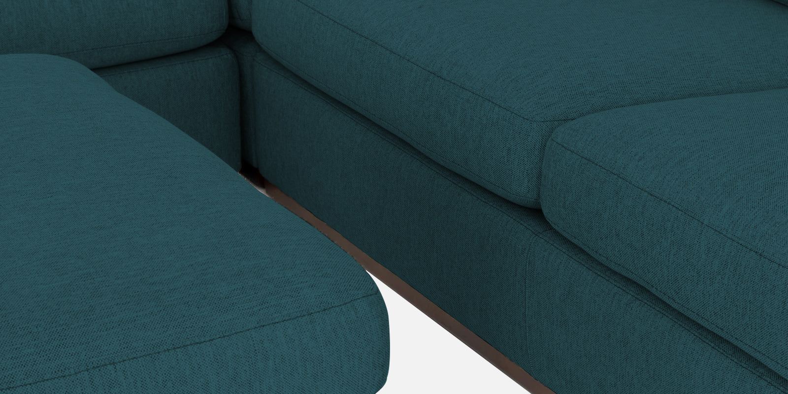 Freedom Velvet 6 Seater RHS Corner Sofa In Arabian Green Colour With Ottoman - Febonic Living