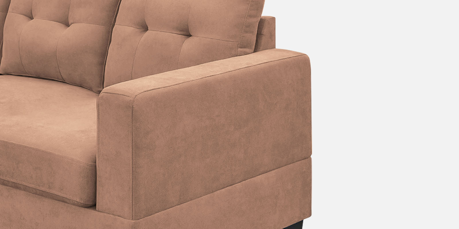 Thomas Fabric RHS Sectional Sofa (2+Lounger) In Cosmic Beige Colour - Febonic Living