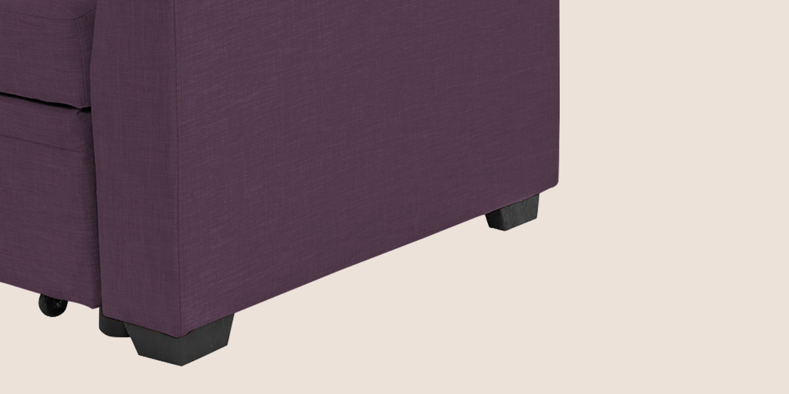 Jody Fabric 3 Seater Pull Out Sofa Cum Bed In Greek Purple Colour With Storage - Febonic Living
