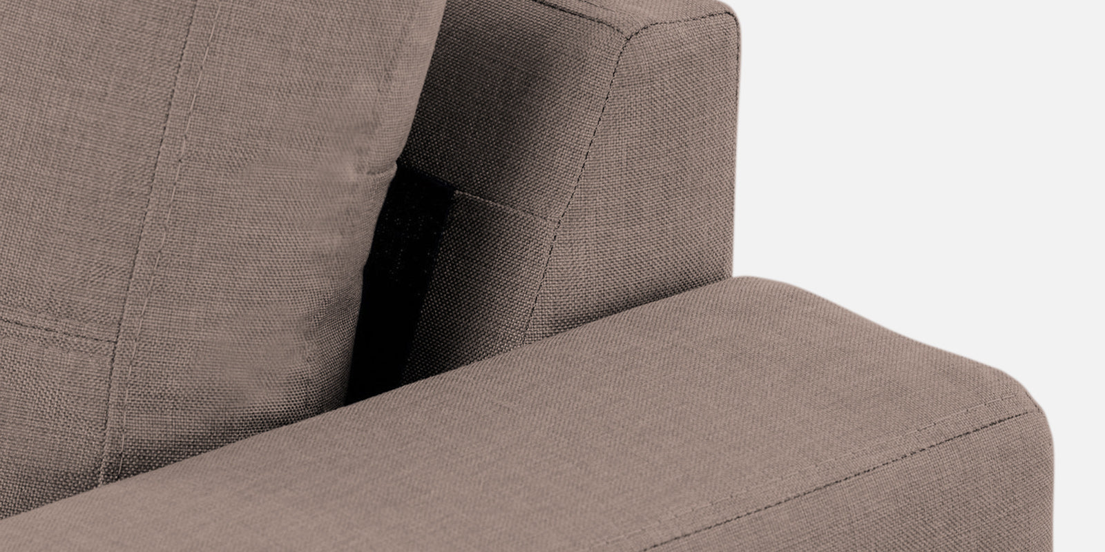 Perry Fabric RHS Sectional Sofa (3+Lounger) In Kadhi Beige Colour - Febonic Living