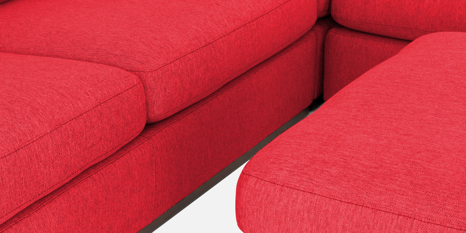 Freedom Velvet 6 Seater LHS Corner Sofa In Ox Blood Maroon Colour With Ottoman - Febonic Living