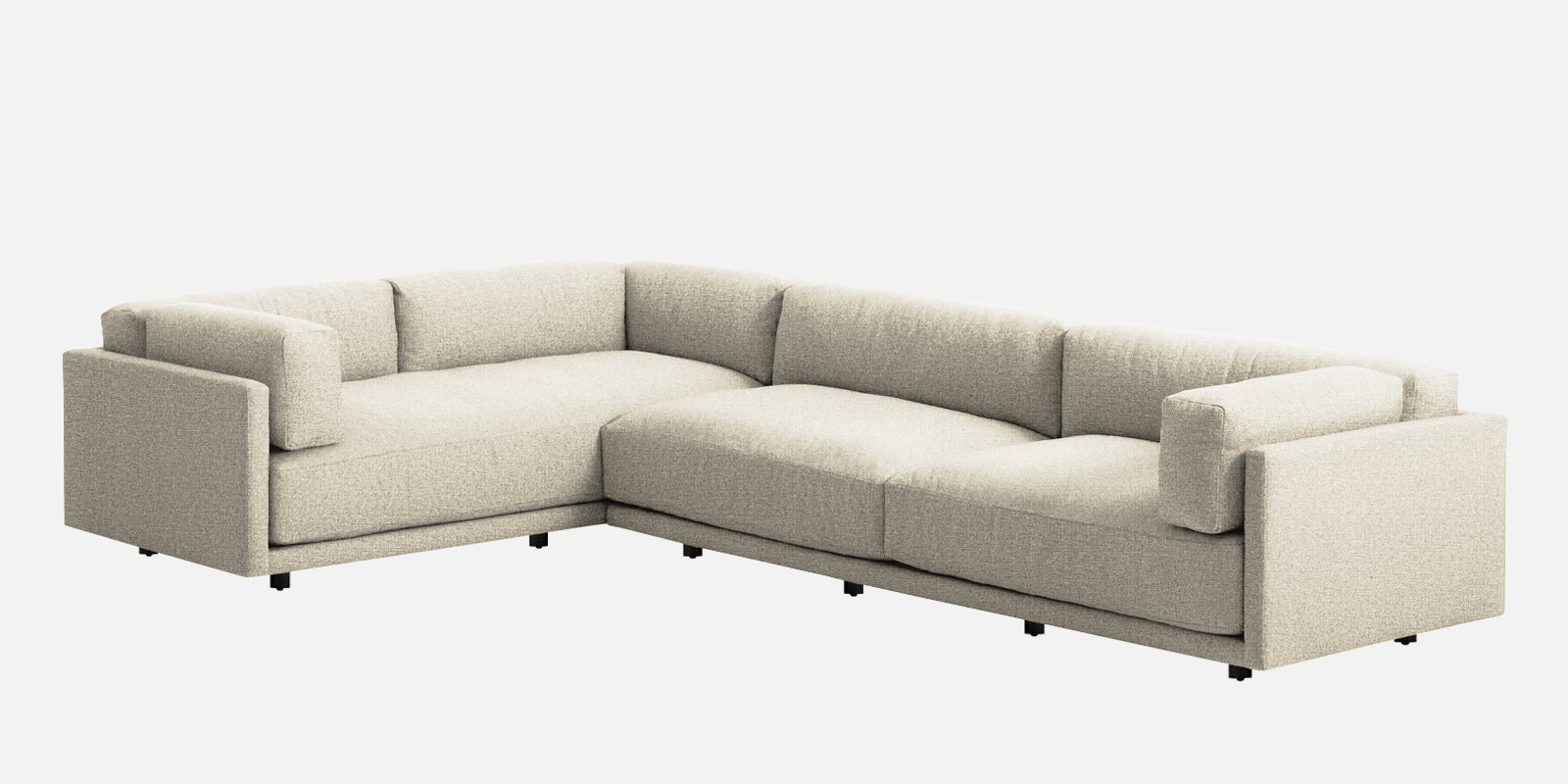 Nixon Fabric 6 Seater RHS Corner Sofa In Ivory Cream Colour - Febonic Living