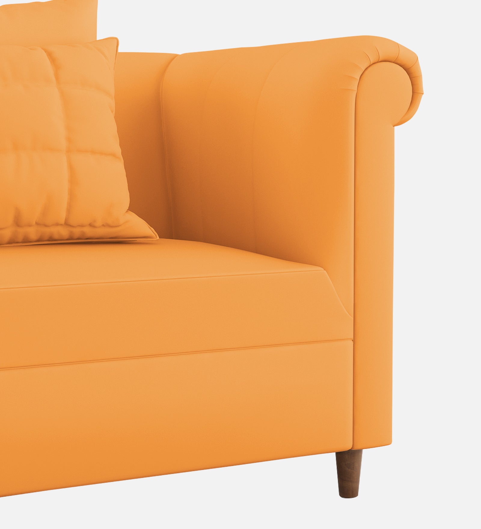 Rubi Velvet 1 Seater Sofa In Tangerine orange Colour - Febonic Living