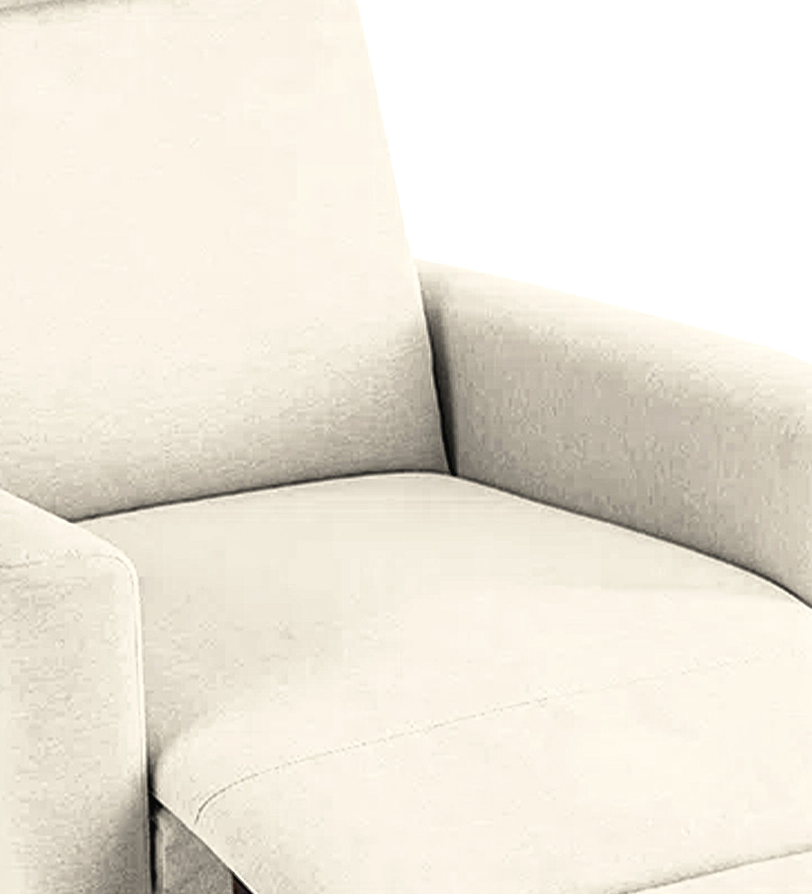 Zura Fabric 1 Seater Rotating Motorized Recliner In Ivory Cream Colour - Febonic Living