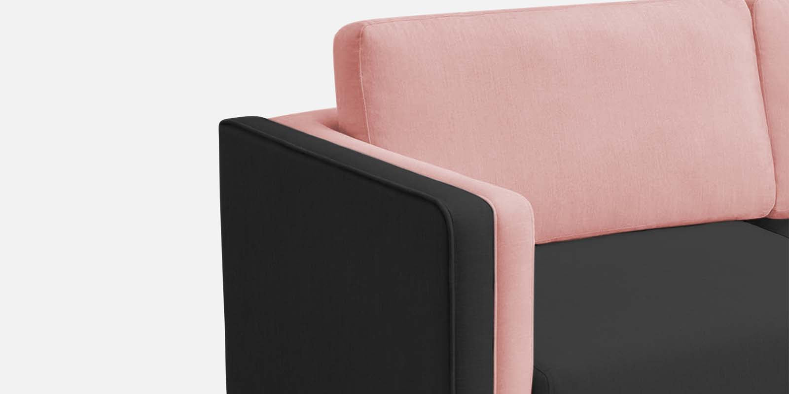 Visky Velvet 2 Seater Sofa In Millennial Pink And Hory Grey Colour - Febonic Living