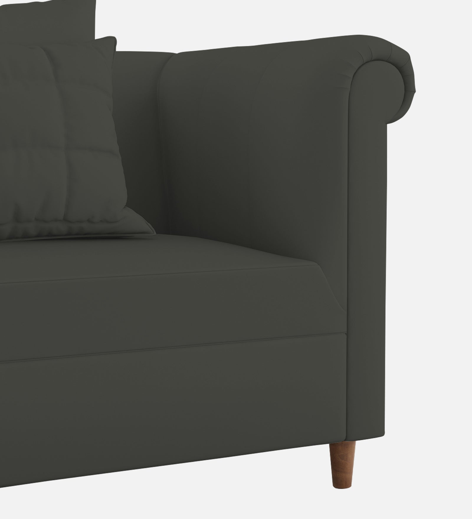 Rubi Velvet 1 Seater Sofa In Hory Grey Colour - Febonic Living