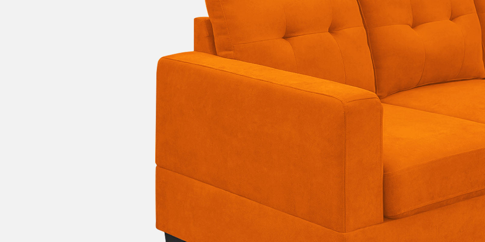 Thomas Fabric LHS Sectional Sofa (3+Lounger) In Vivid Orange Colour - Febonic Living