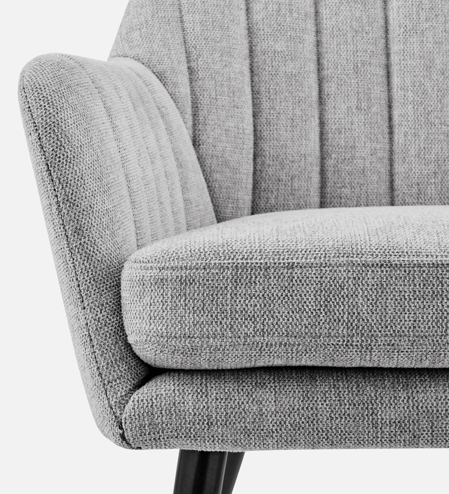 Bella Fabric Arm Chair In Lit Grey Colour - Febonic Living