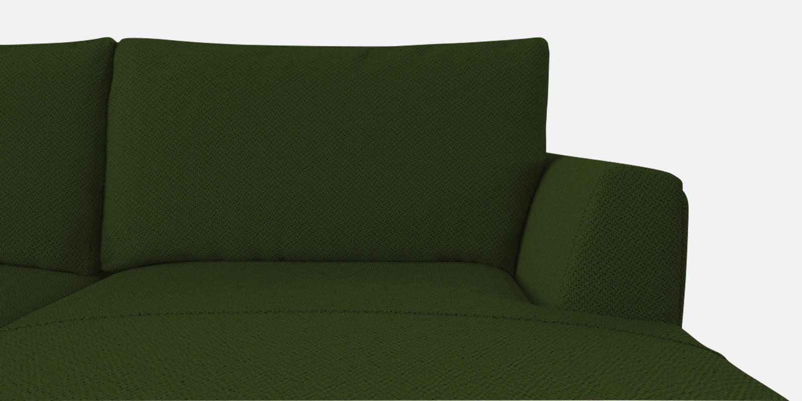 Como Fabric LHS Sectional Sofa (3+Lounger) In Olive Green Colour - Febonic Living