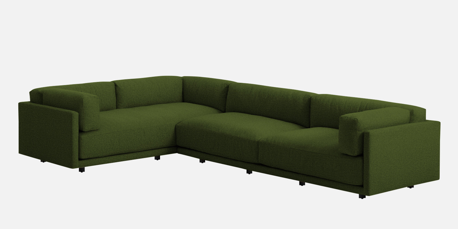 Nixon Fabric 6 Seater RHS Corner Sofa In Olive Green Colour - Febonic Living