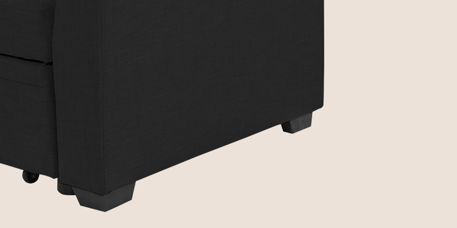 Jody Fabric 3 Seater Pull Out Sofa Cum Bed In Zed Black Colour With Storage - Febonic Living