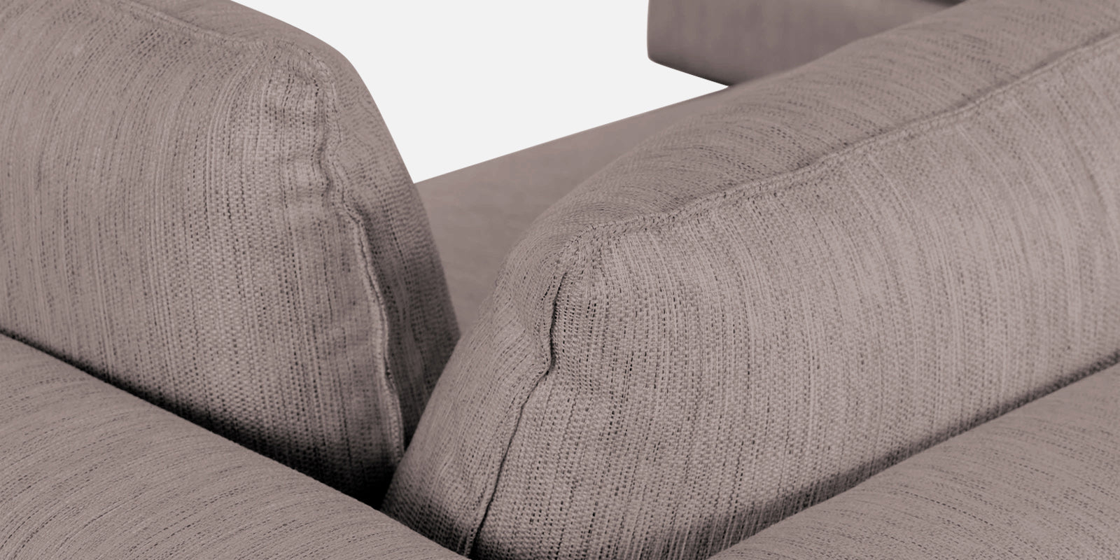 Ziggy Fabric LHS Sectional Sofa (3+Lounger) In Almond Beige Colour - Febonic Living