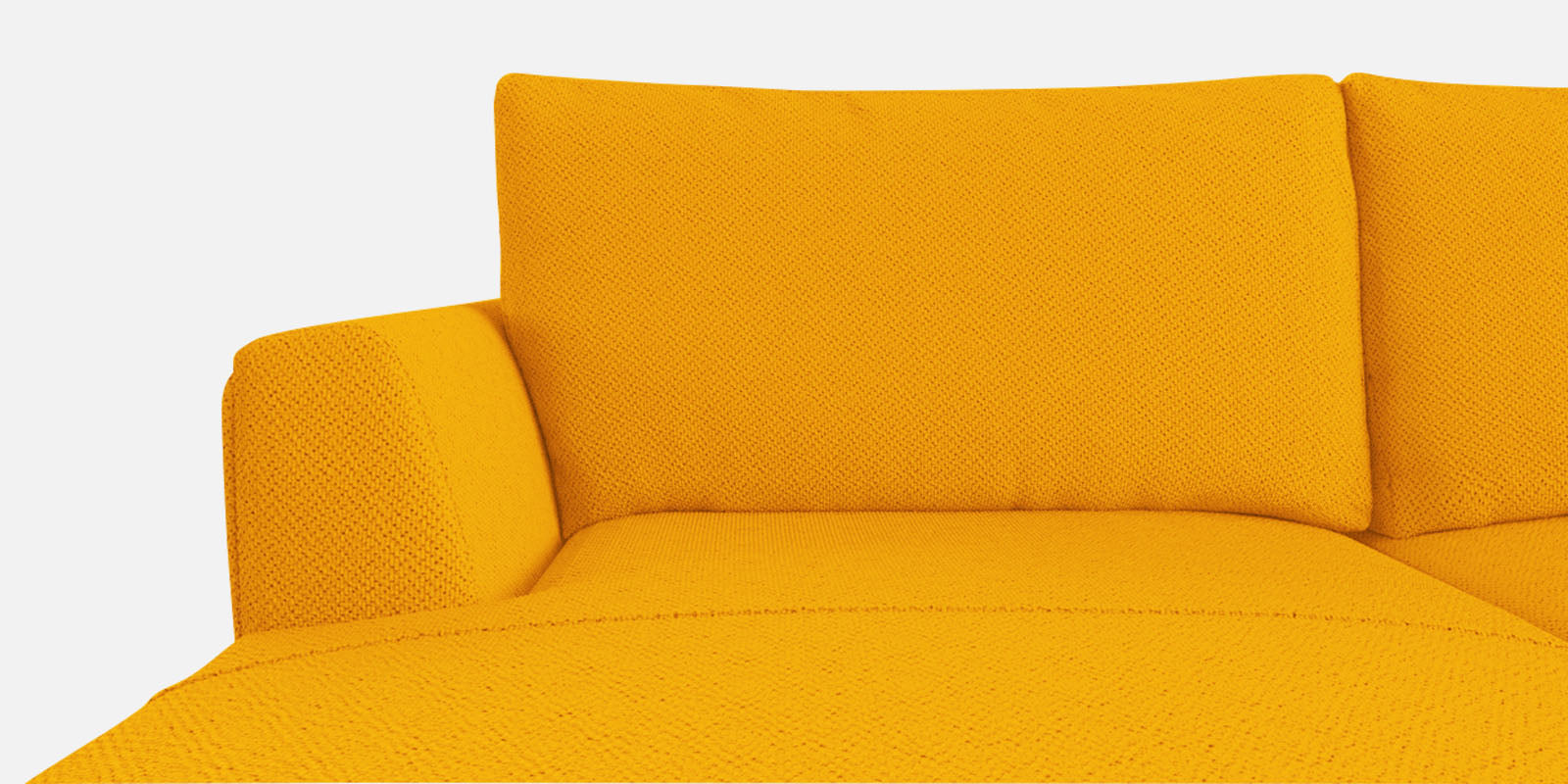 Como Fabric RHS Sectional Sofa (3+Lounger) In Bold Yellow Colour - Febonic Living