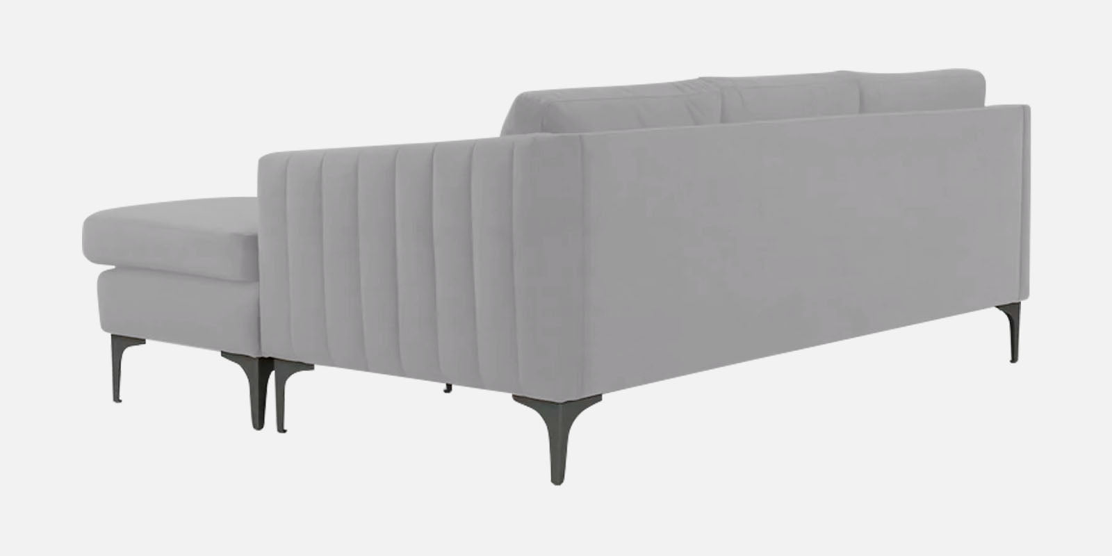 Haru Fabric LHS Sectional Sofa (2+Lounger) In Concrete Grey Colour - Febonic Living
