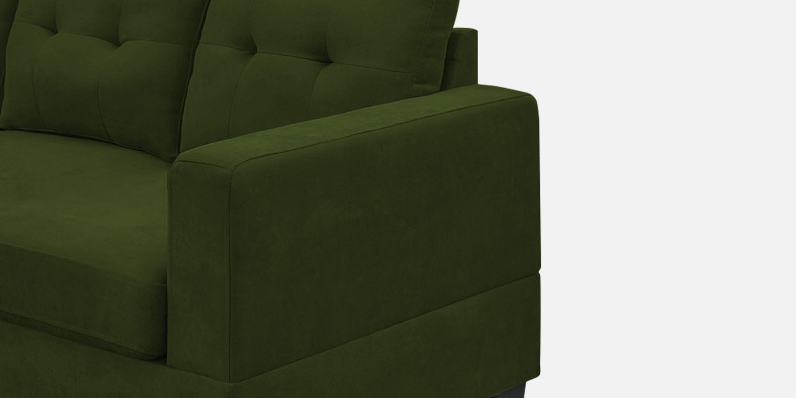 Thomas Fabric RHS Sectional Sofa (2+Lounger) In Olive Green Colour - Febonic Living