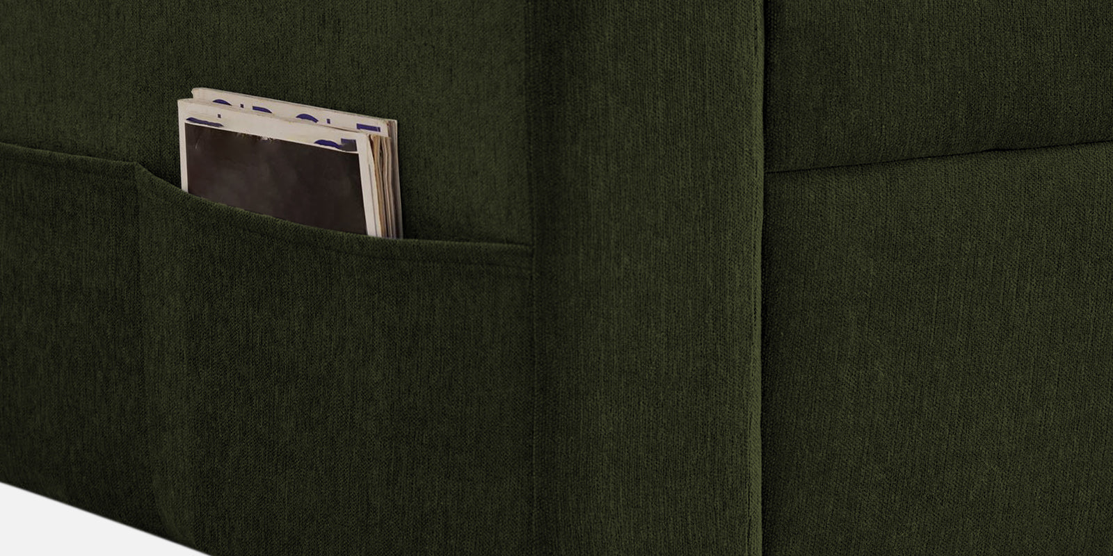 Kara Fabric 3 Seater Pull Out Sofa Cum Bed In Olive Green Colour - Febonic Living