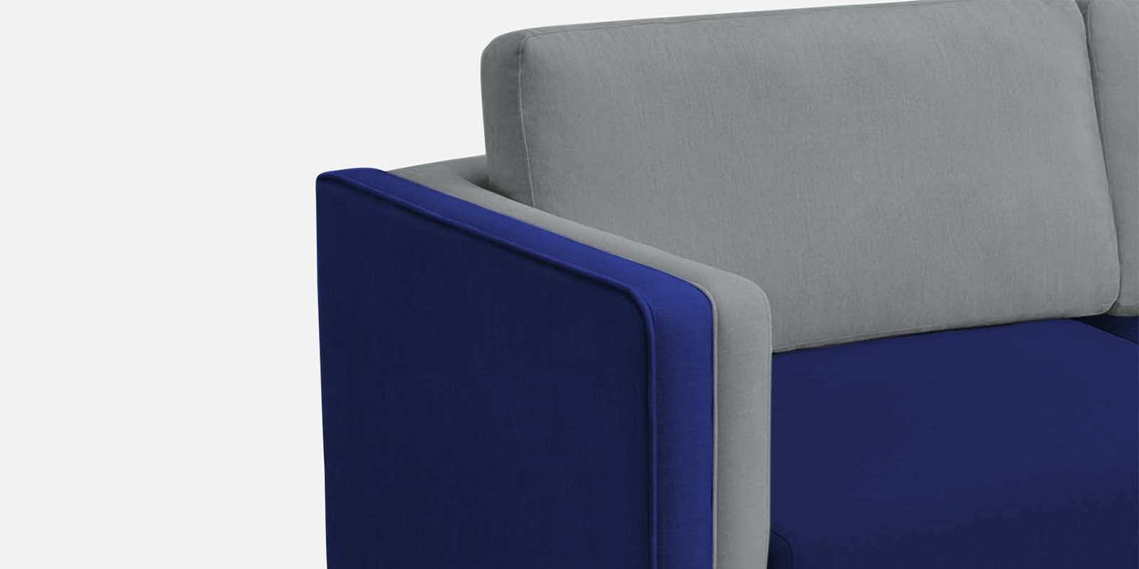 Visky Velvet 2 Seater Sofa In Pearl Grey And Indigo Blue Colour - Febonic Living