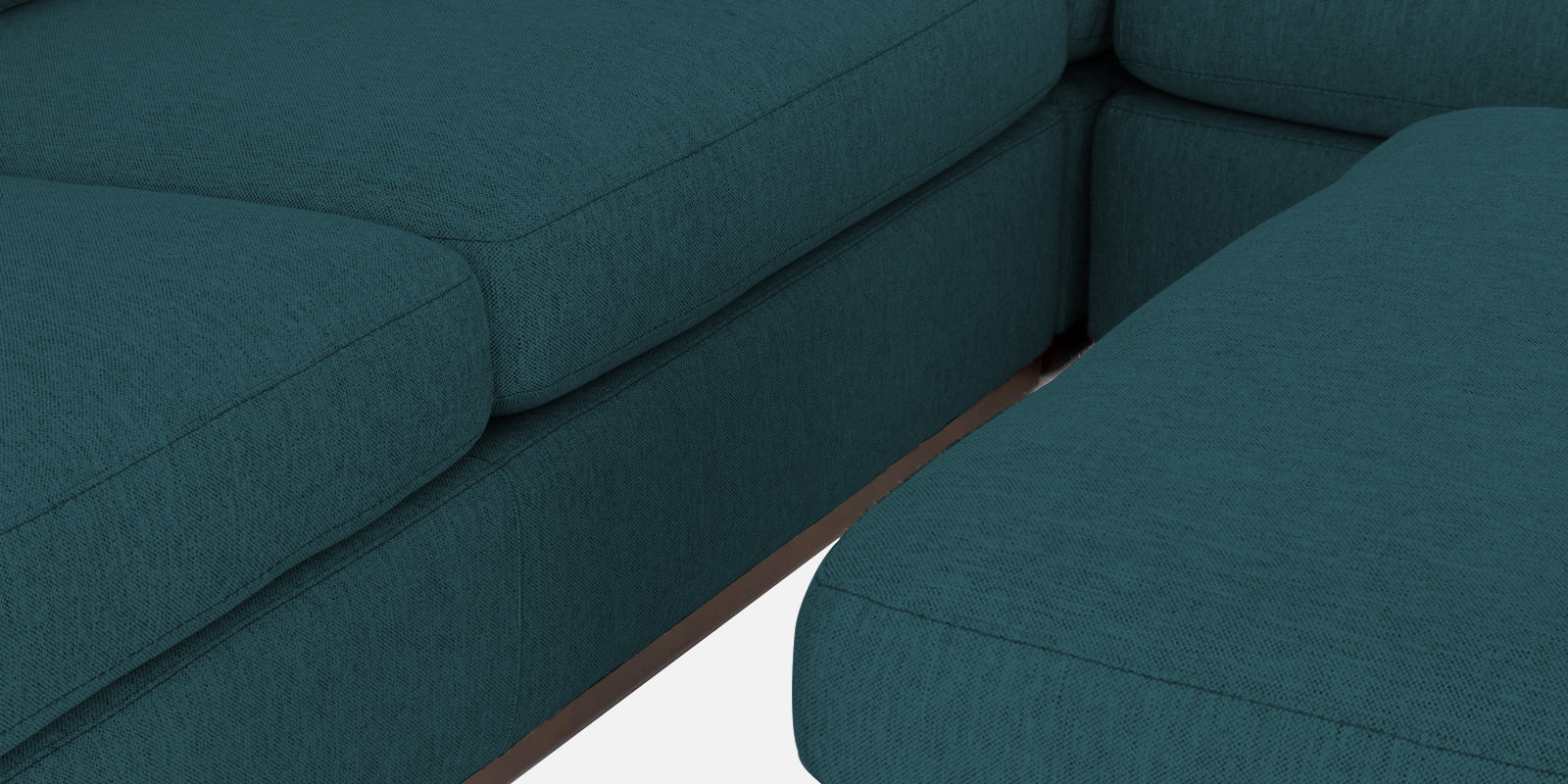 Freedom Velvet 6 Seater LHS Corner Sofa In Arabian Green Colour With Ottoman - Febonic Living